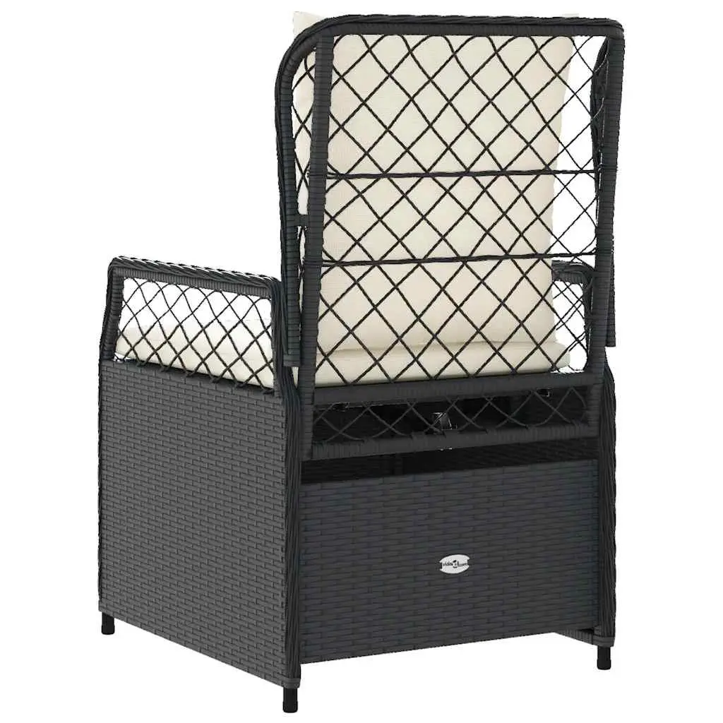 Reclining Outdoor Chairs Adjustable Backrest 2 pcs Black Garden Seating