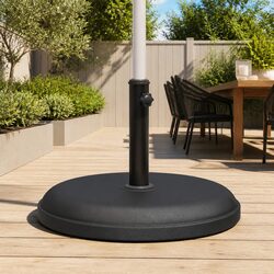Round Parasol Base 25 kg Umbrella Stand Black Pole Ø32/35/38 mm Outdoor Garden