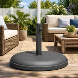 Round Parasol Base 25kg Outdoor Umbrella Stand Grey Pole Diameter 32mm 35mm 38mm