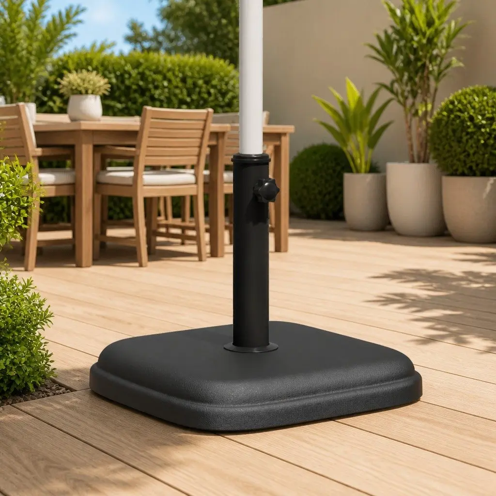 Square Parasol Base Concrete Filled 11 kg for Ø32/35/38 mm Poles