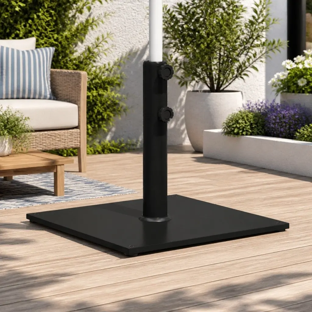 Parasol Base Square 17kg Stable for Umbrella Pole Diameter 32 38 48mm