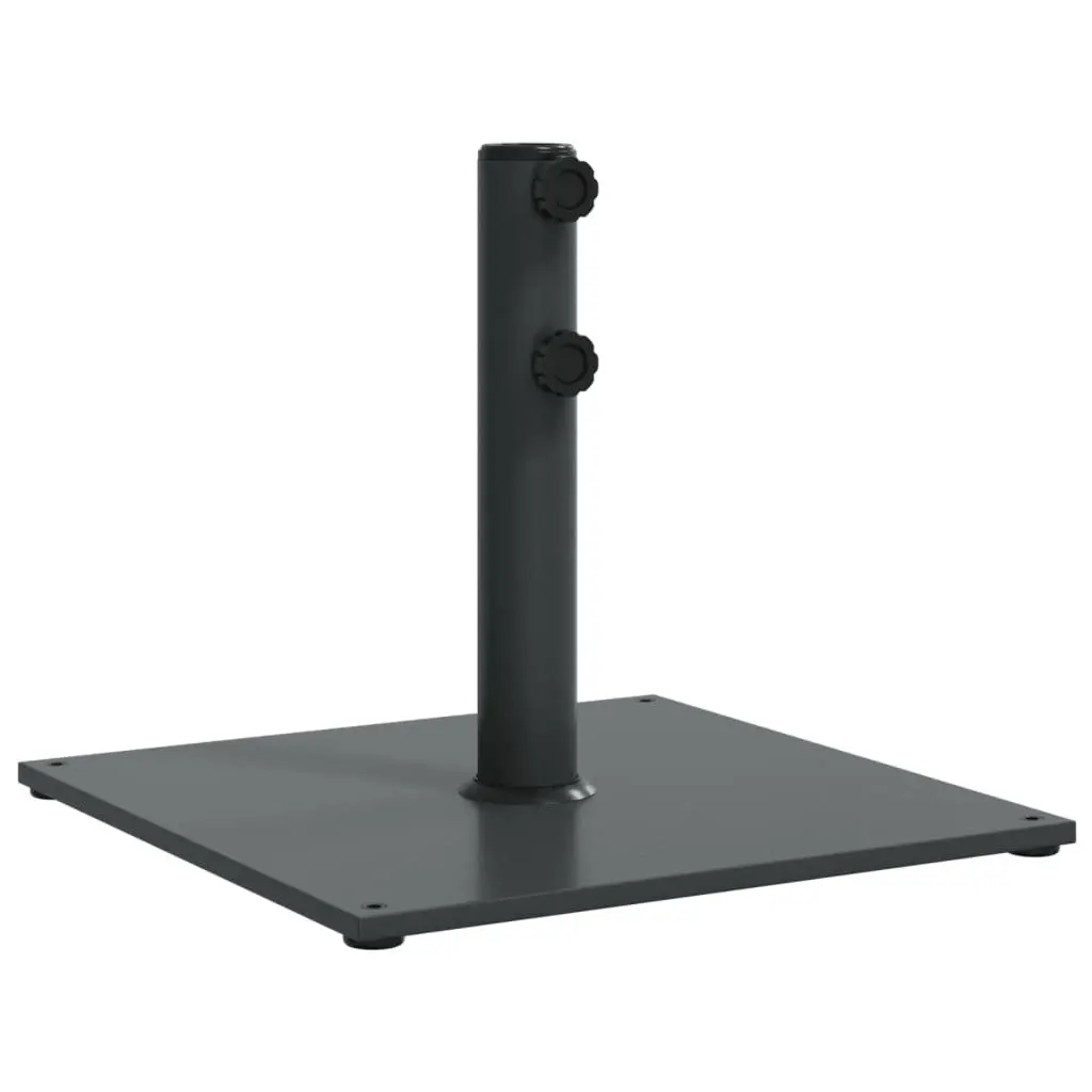 Parasol Base Square Grey Umbrella Stand with 3 Pole Adapters for Ø32 38 48mm Poles