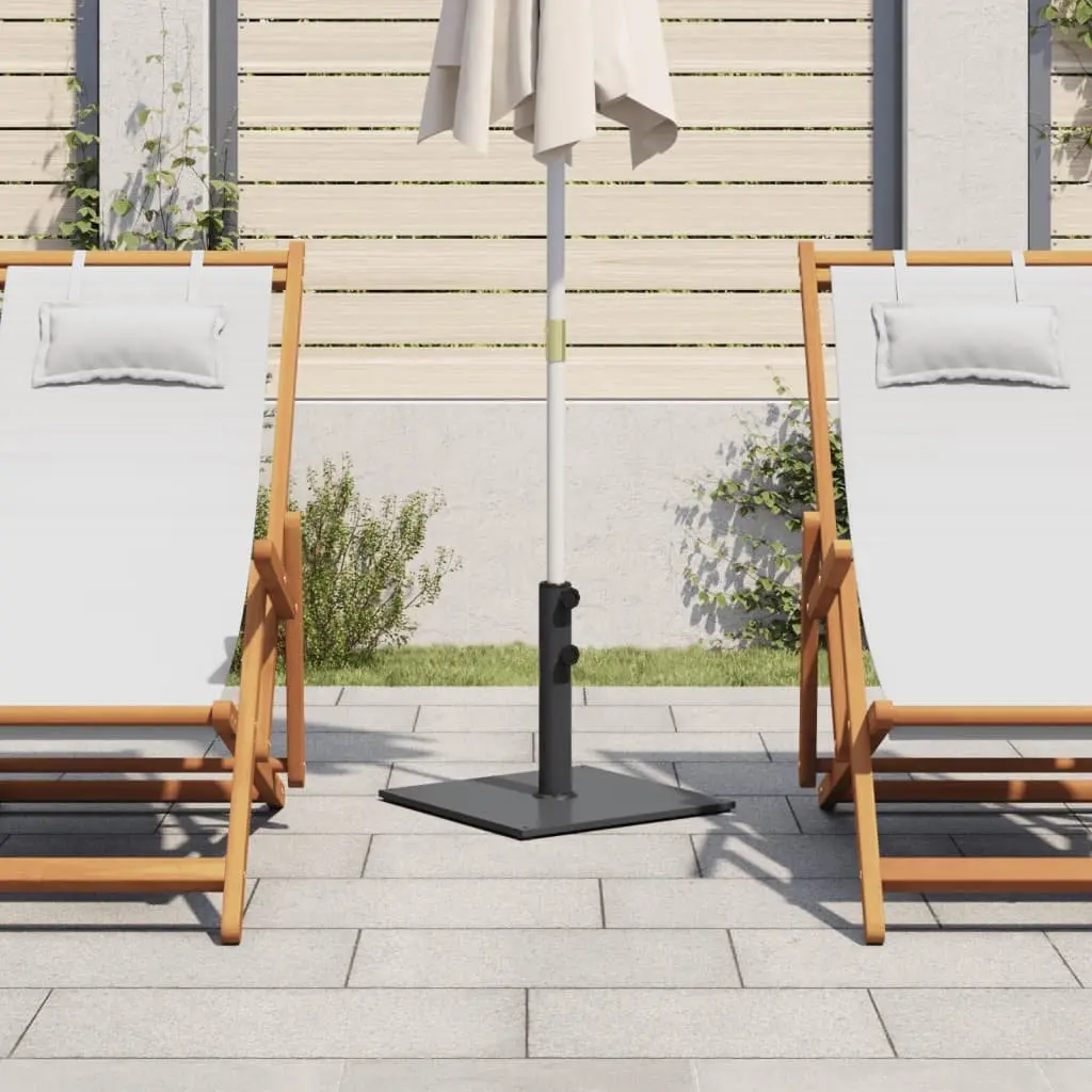 Parasol Base Square Grey Umbrella Stand with 3 Pole Adapters for Ø32 38 48mm Poles