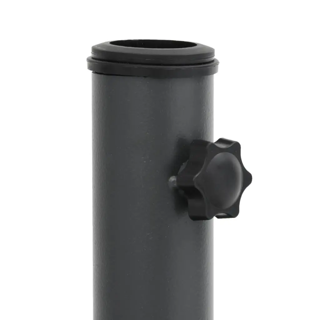 Parasol Base Square Grey Umbrella Stand with 3 Pole Adapters for Ø32 38 48mm Poles