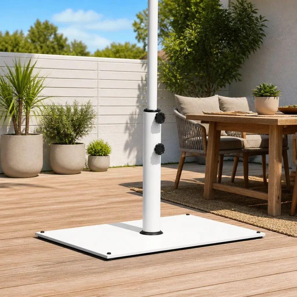 Parasol Base Rectangular 15kg Steel for 32mm 38mm 48mm Poles
