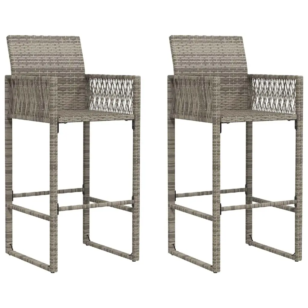 Grey Outdoor Bar Stools Set of 2