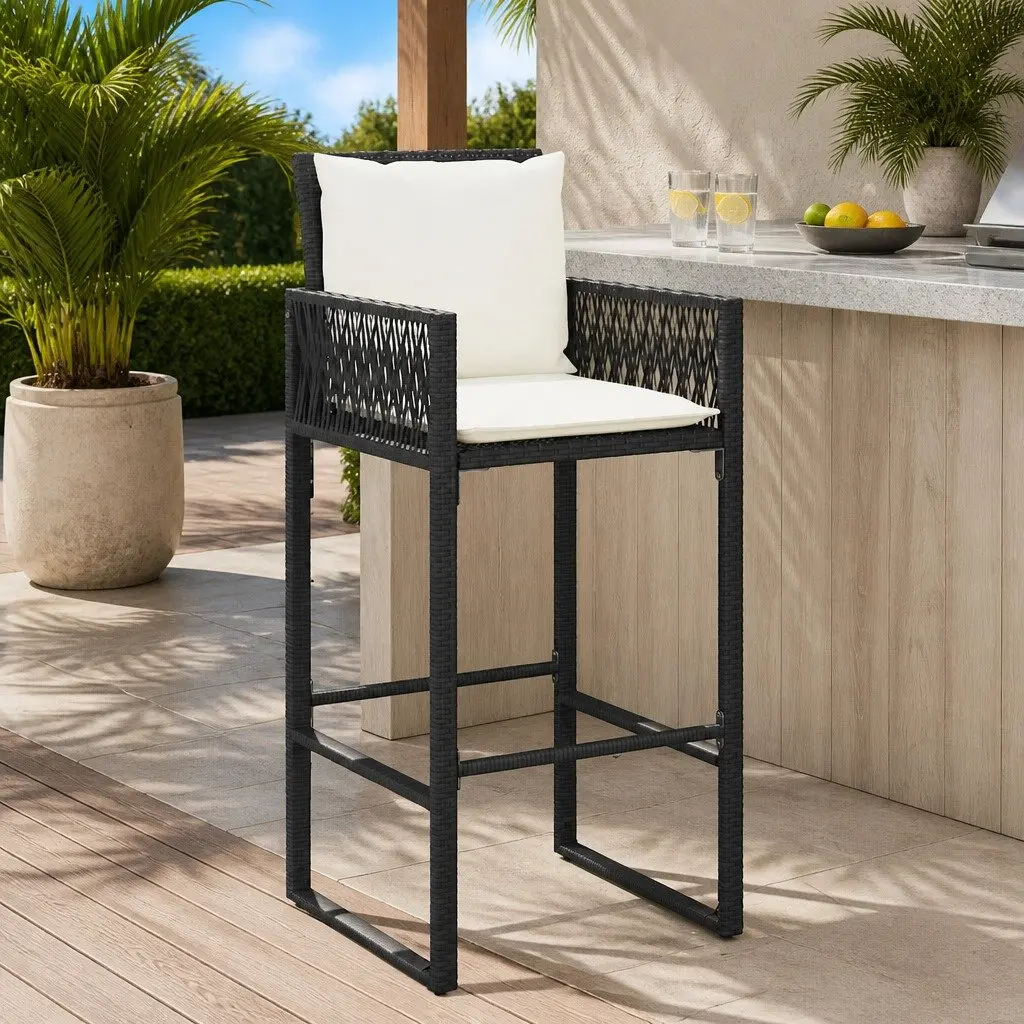 Outdoor Bar Stools Set with Cushions