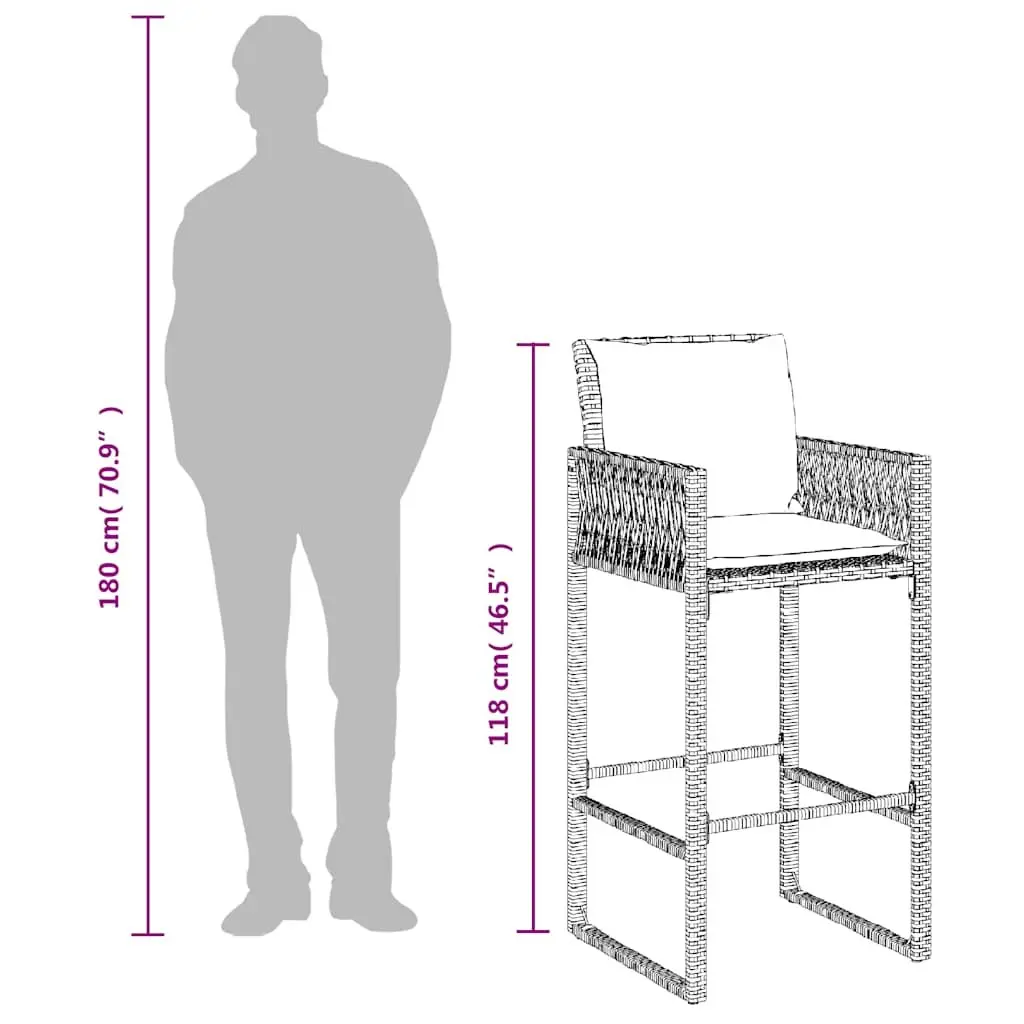 Outdoor Bar Stools Set with Cushions