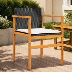 Friendly Black Cushioned Outdoor Chairs - Set of 2