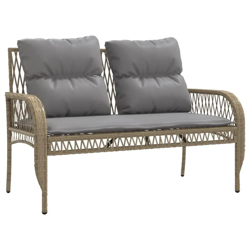 Outdoor Sofa Set 4 Piece Beige Weather Resistant Seating with Cushions