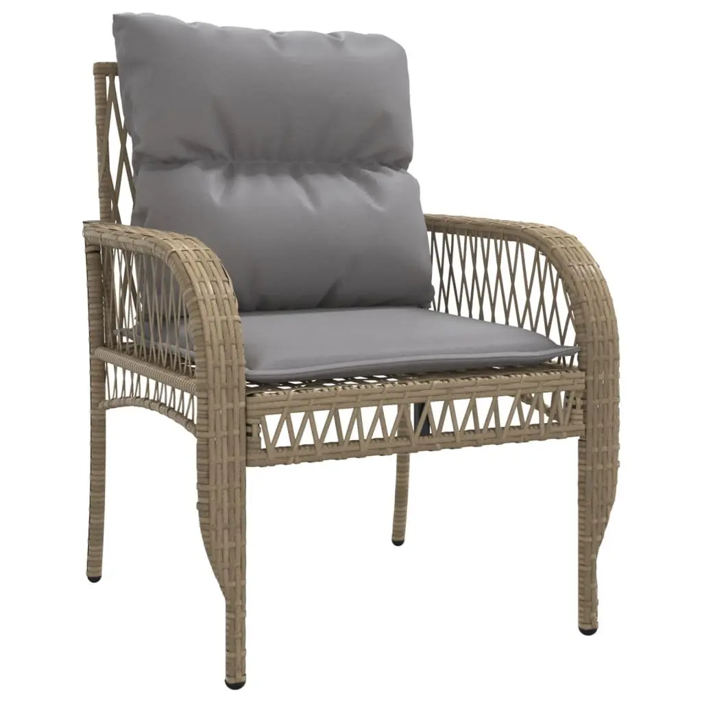 Outdoor Sofa Set 4 Piece Beige Weather Resistant Seating with Cushions