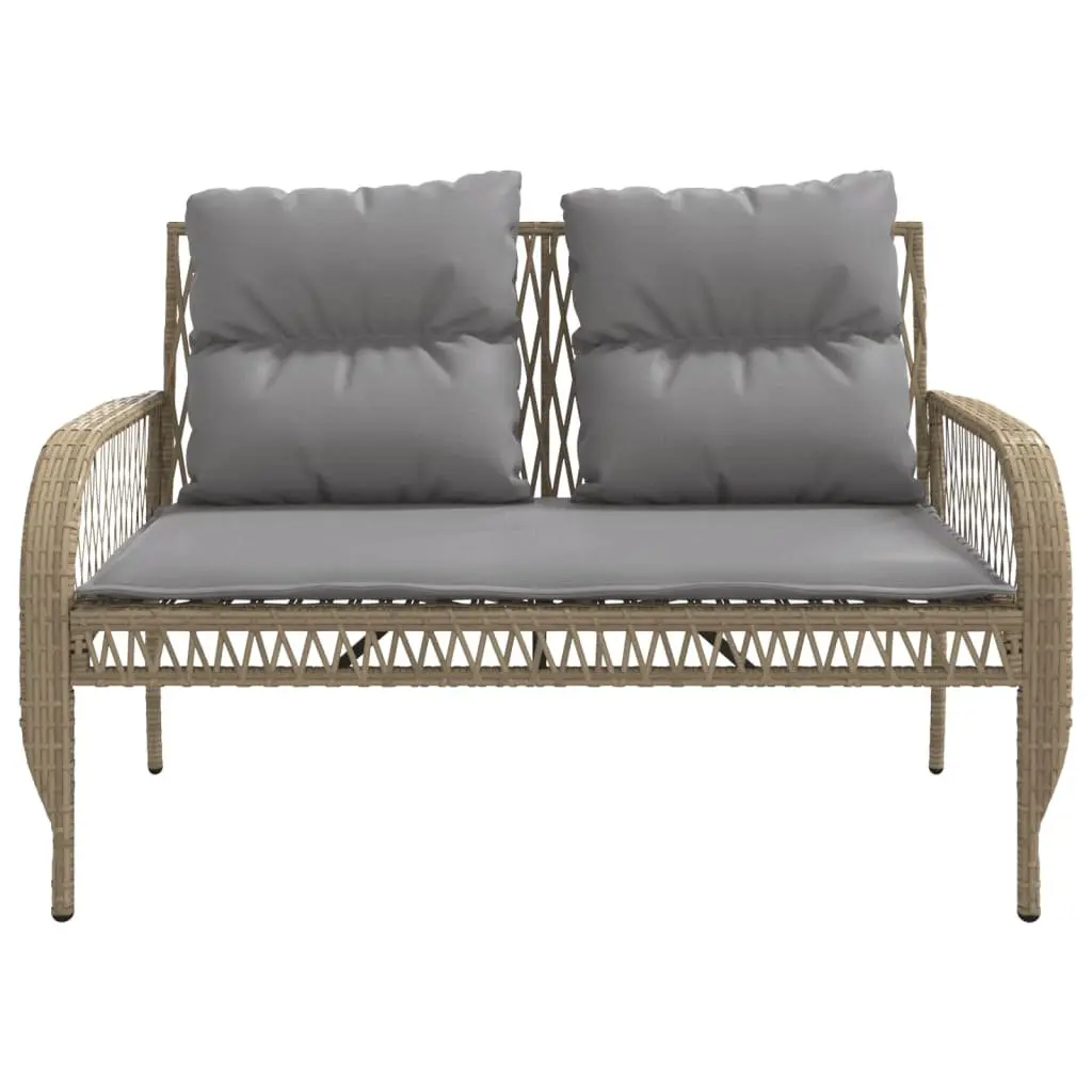 Outdoor Sofa Set 4 Piece Beige Weather Resistant Seating with Cushions