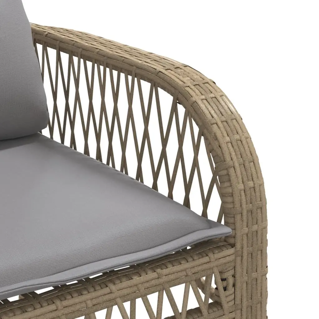 Outdoor Sofa Set 4 Piece Beige Weather Resistant Seating with Cushions
