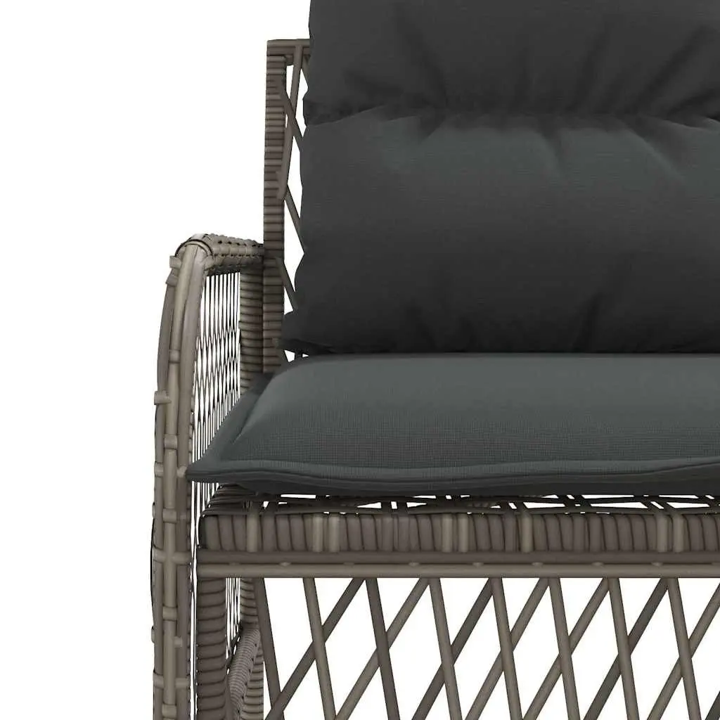Outdoor Garden Sofa Set 2 Piece Grey Poly Rattan with Cushions Patio Furniture