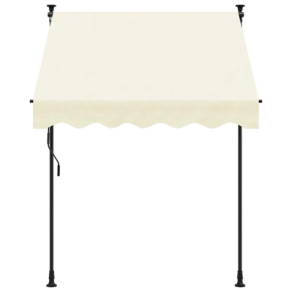 Retractable Awning Cream Steel 200x115 cm Patio Window Door Shade Crank Handle