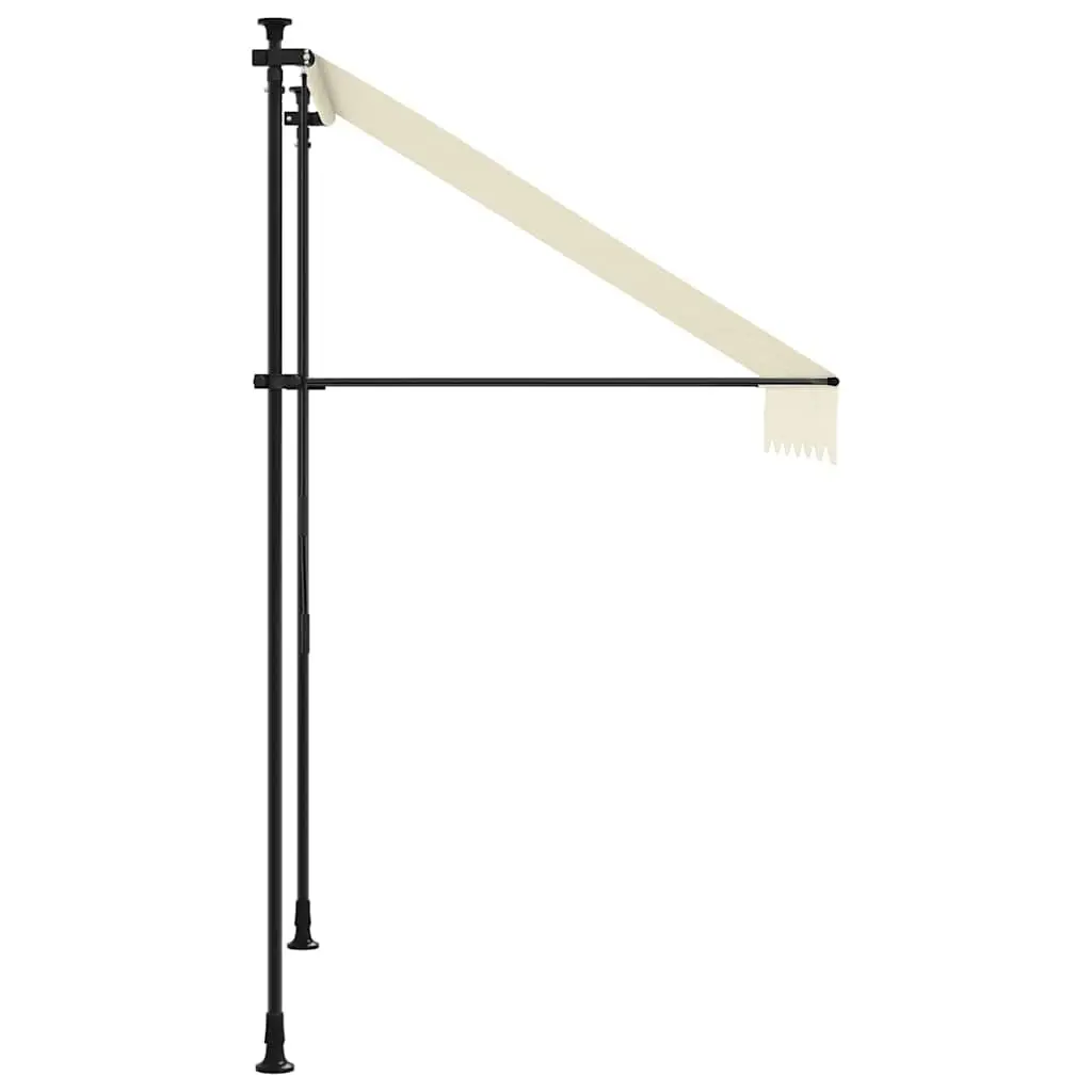 Retractable Awning Cream Steel 200x115 cm Patio Window Door Shade Crank Handle