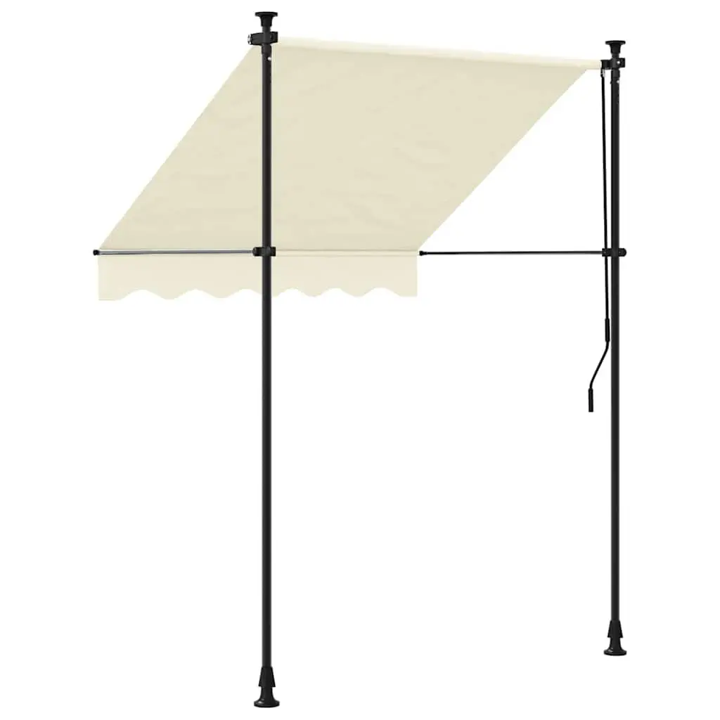 Retractable Awning Cream Steel 200x115 cm Patio Window Door Shade Crank Handle