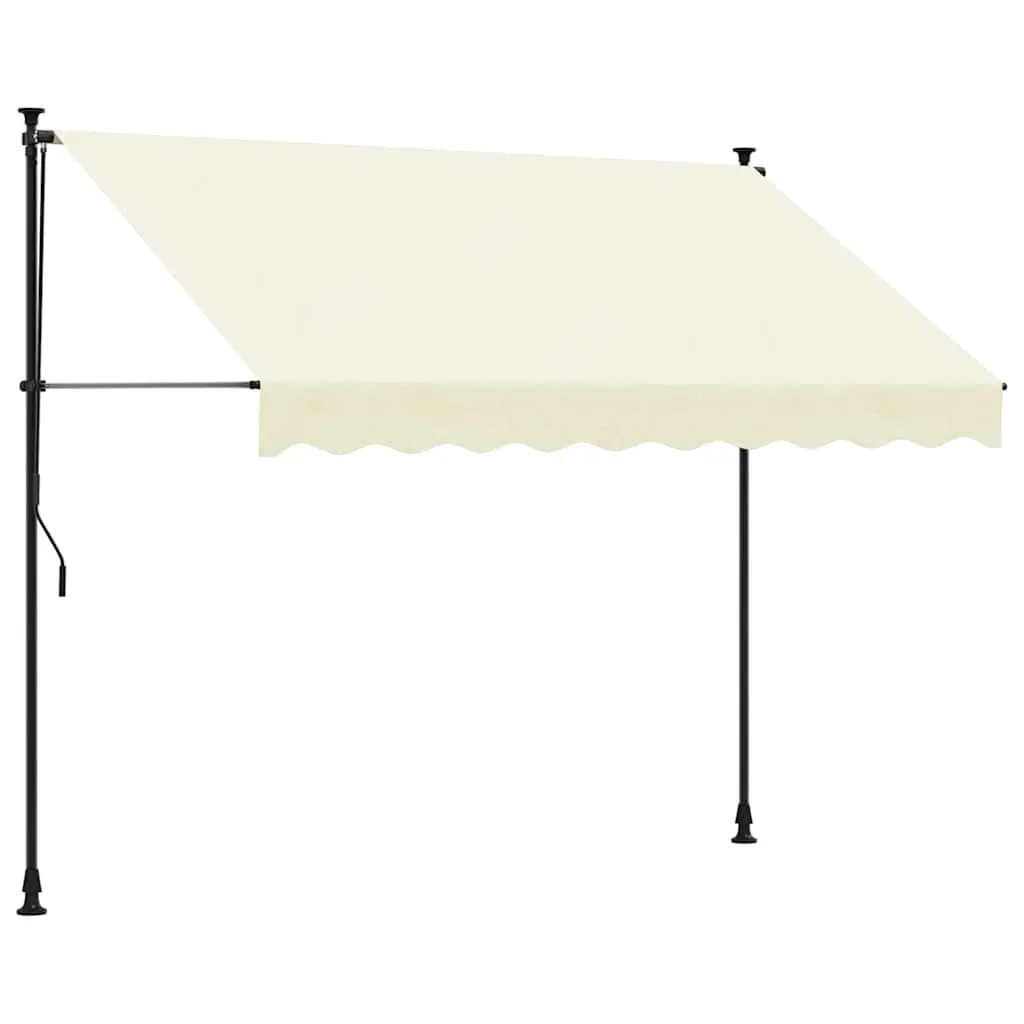 Retractable Awning Cream Manual Crank 300x150 cm Patio Window Door Shade