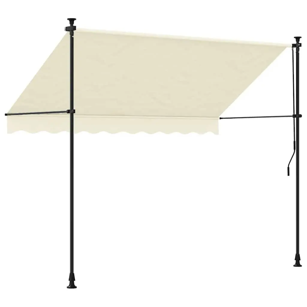 Retractable Awning Cream Manual Crank 300x150 cm Patio Window Door Shade