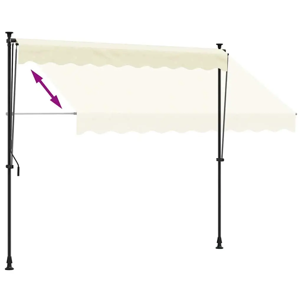 Retractable Awning Cream Manual Crank 300x150 cm Patio Window Door Shade