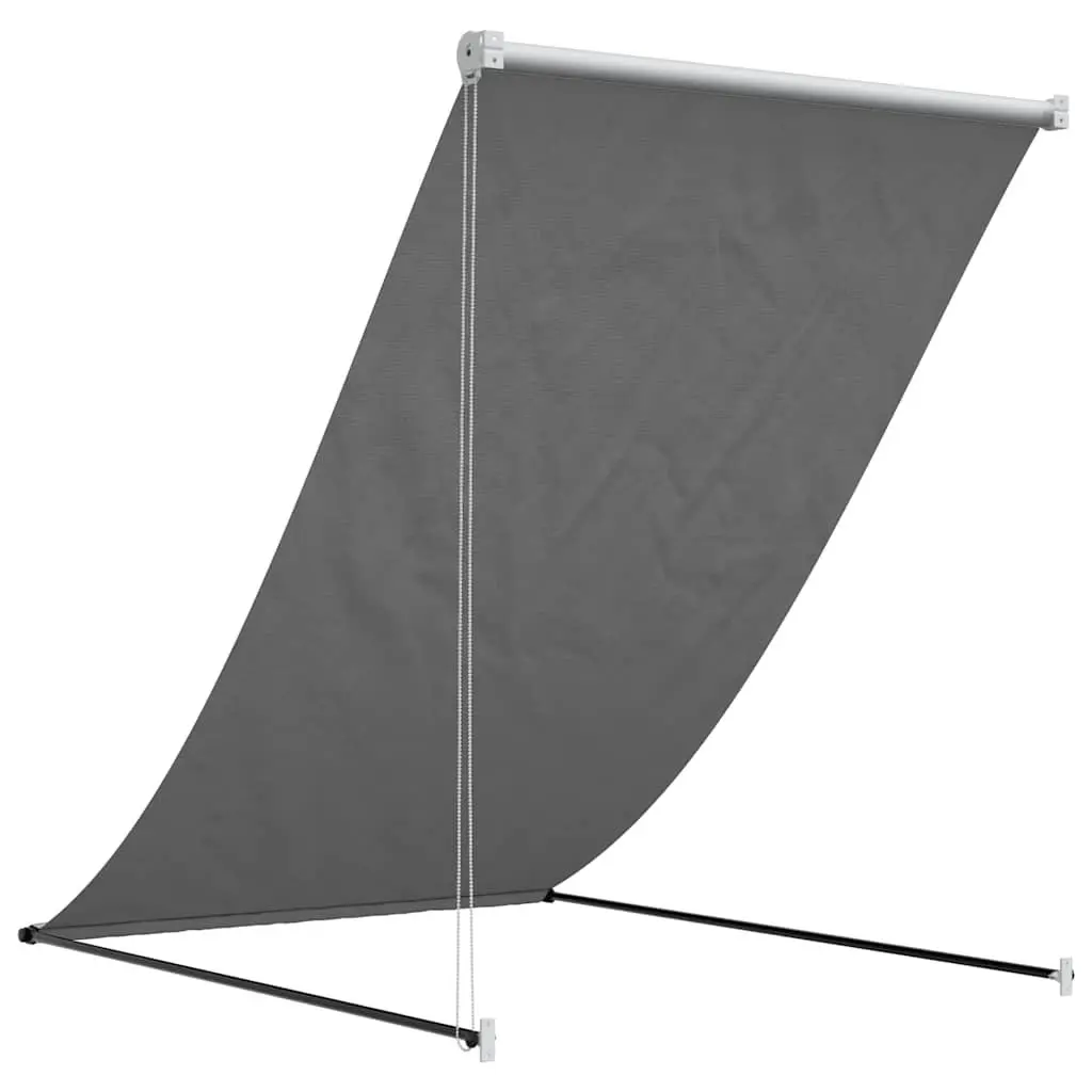 Retractable Awning Anthracite 100x150 cm Durable Steel Frame UV Resistant Fabric Outdoor Garden Shade