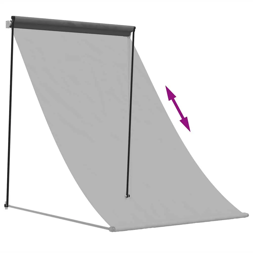 Retractable Awning Anthracite 100x150 cm Durable Steel Frame UV Resistant Fabric Outdoor Garden Shade