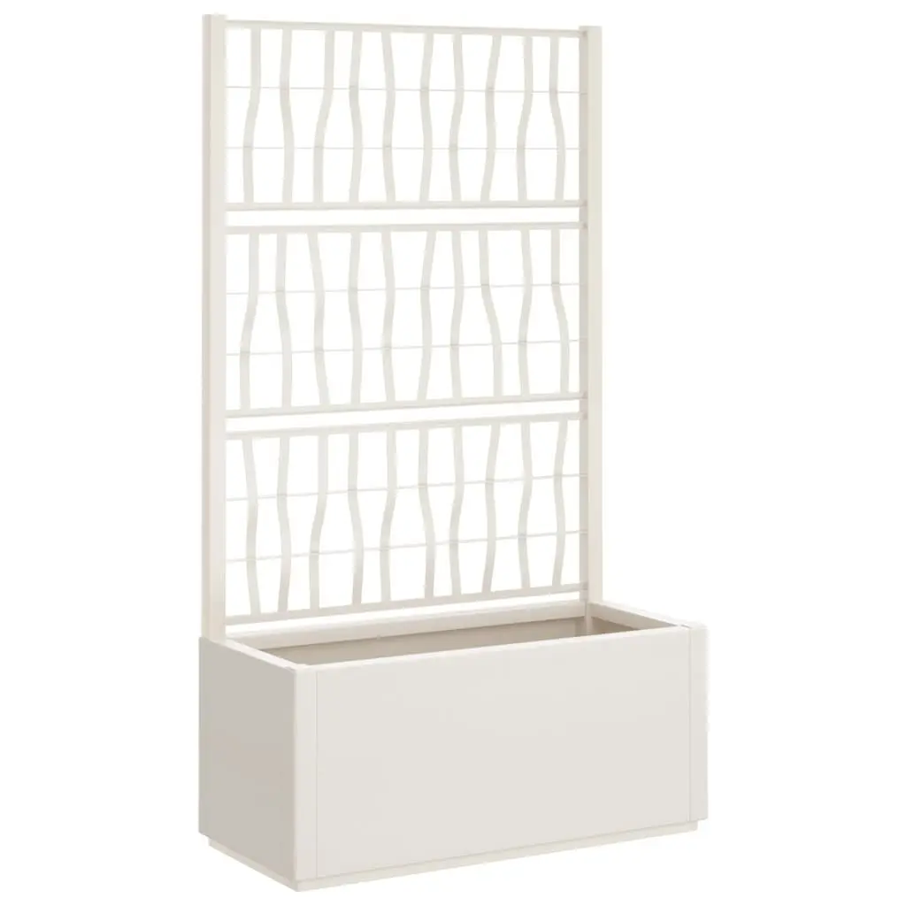 Garden Planter with Trellis White 80x36x140cm Climbing Plant Support Outdoor Pot