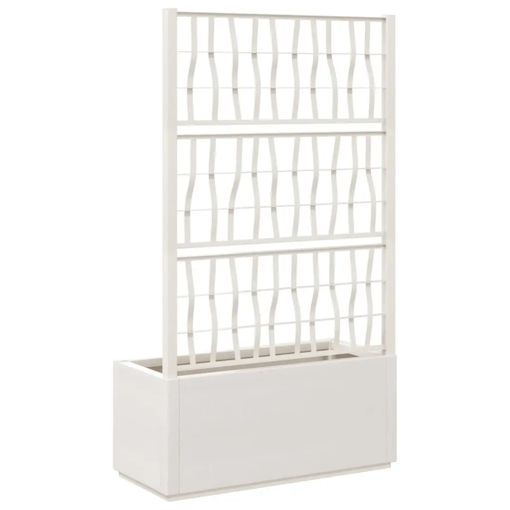 Garden Planter with Trellis White 80x36x140cm Climbing Plant Support Outdoor Pot