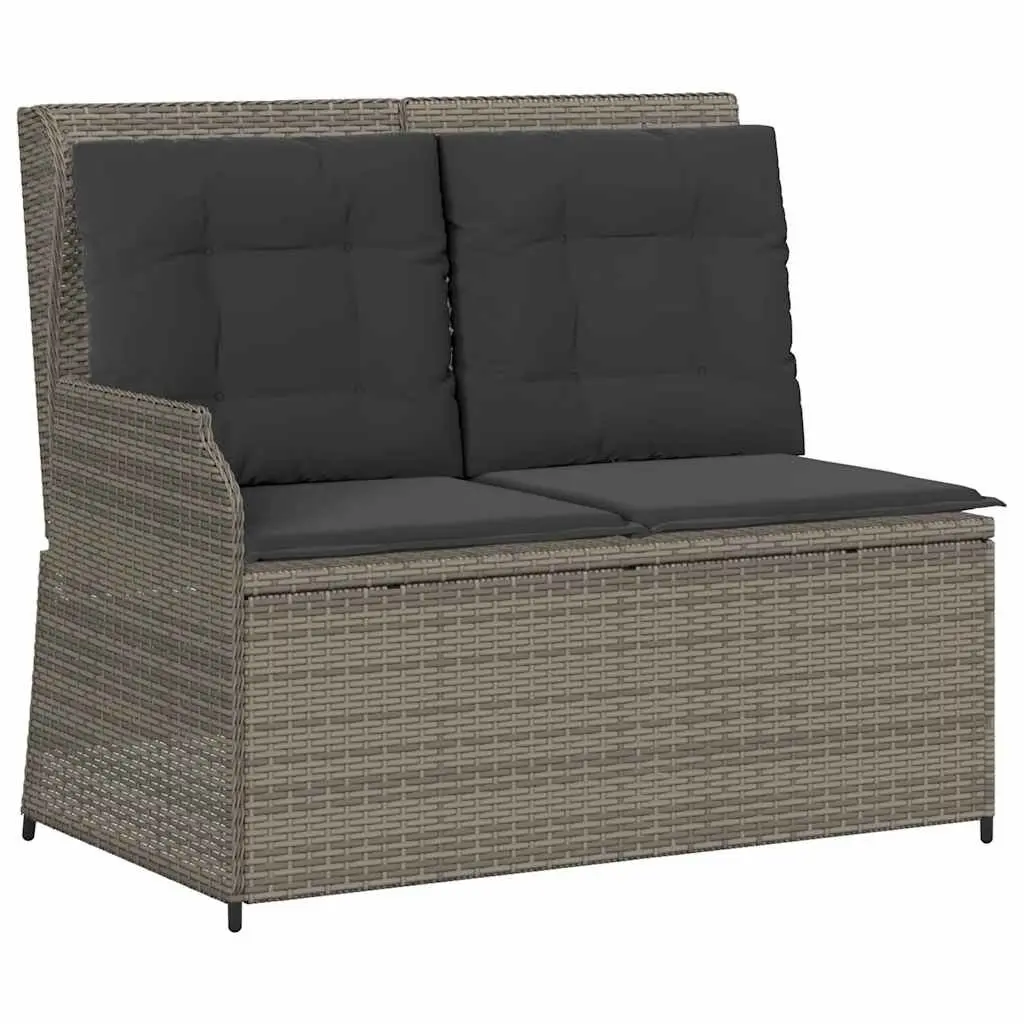 Reclining Garden Bench Outdoor Seating with Padded Cushions Adjustable Backrest