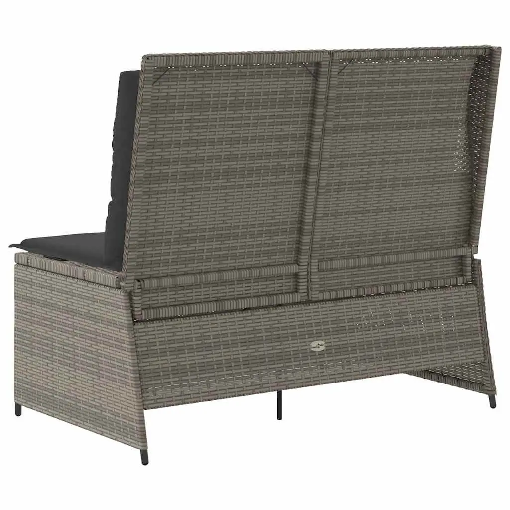 Reclining Garden Bench Outdoor Seating with Padded Cushions Adjustable Backrest