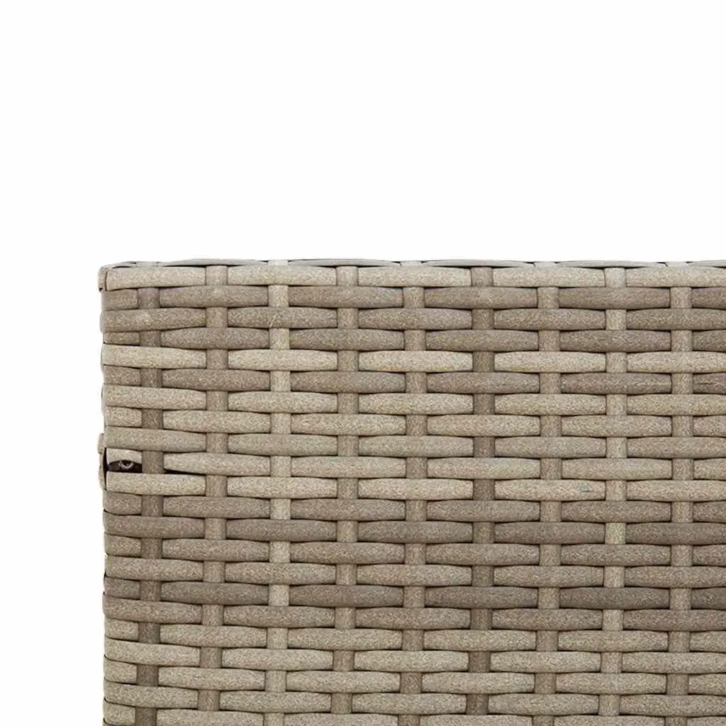 L-Shaped Garden Sofa Set Grey Poly Rattan Outdoor Patio Furniture with Table