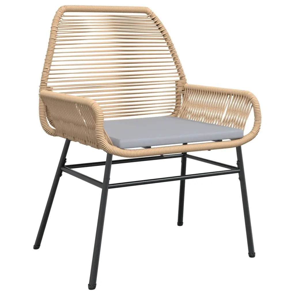Outdoor Garden Chairs Brown Rattan with Cushions 2 Piece