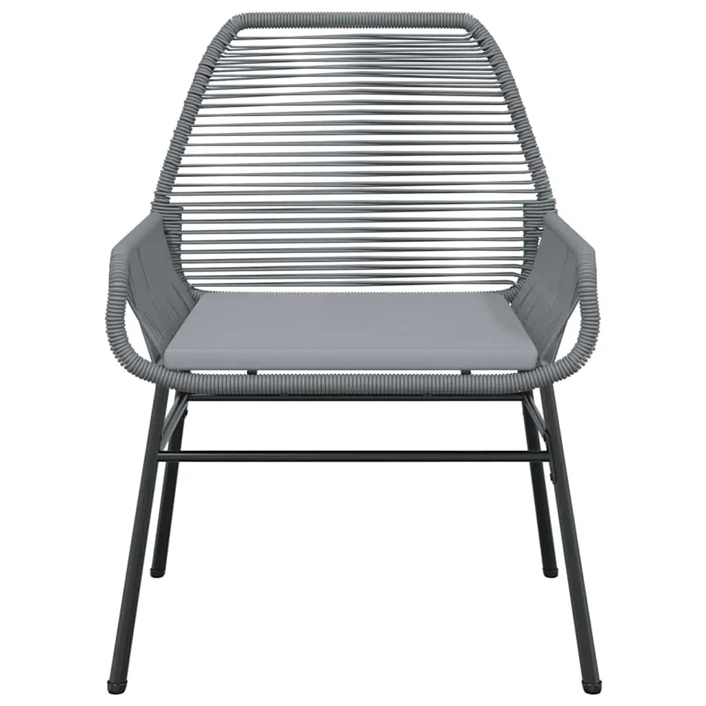 Outdoor Garden Chairs Set Grey Poly Rattan with Cushions 2 Piece