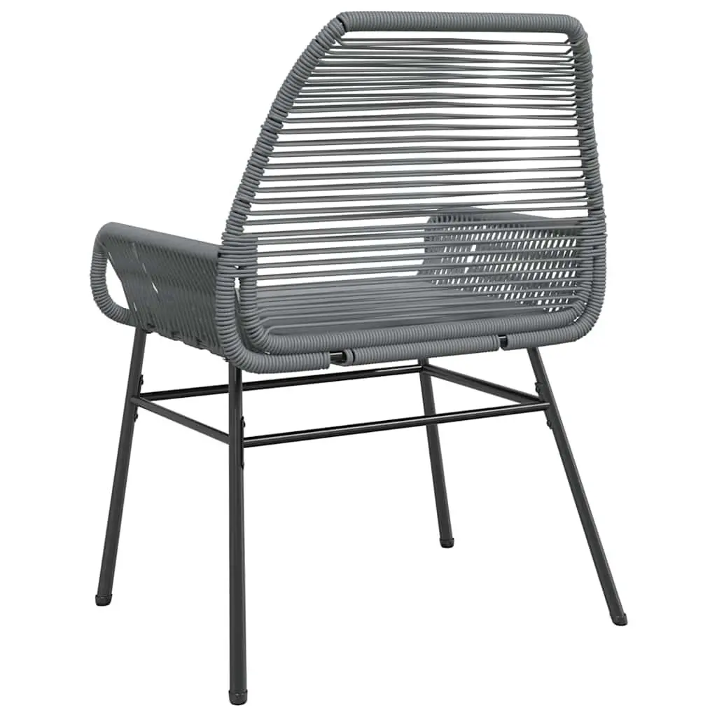 Outdoor Garden Chairs Set Grey Poly Rattan with Cushions 2 Piece