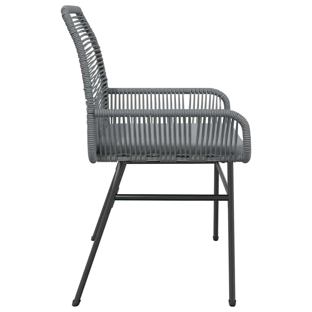 Outdoor Garden Chairs Set Grey Poly Rattan with Cushions 2 Piece