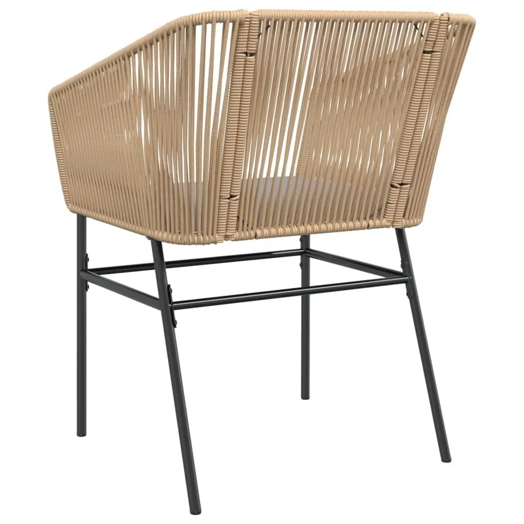 Outdoor Garden Chairs Brown with Cushions 2 pcs Poly Rattan Seating Set