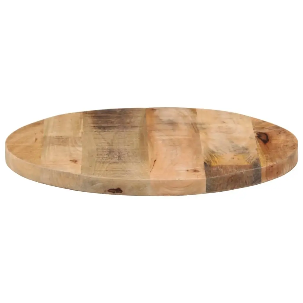 Round Wooden Table Top 50cm Diameter Solid Mango Wood Rustic Brown Tabletop