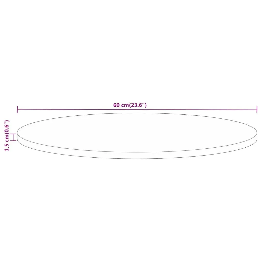 60cm Round Table Top in Solid Mango Wood