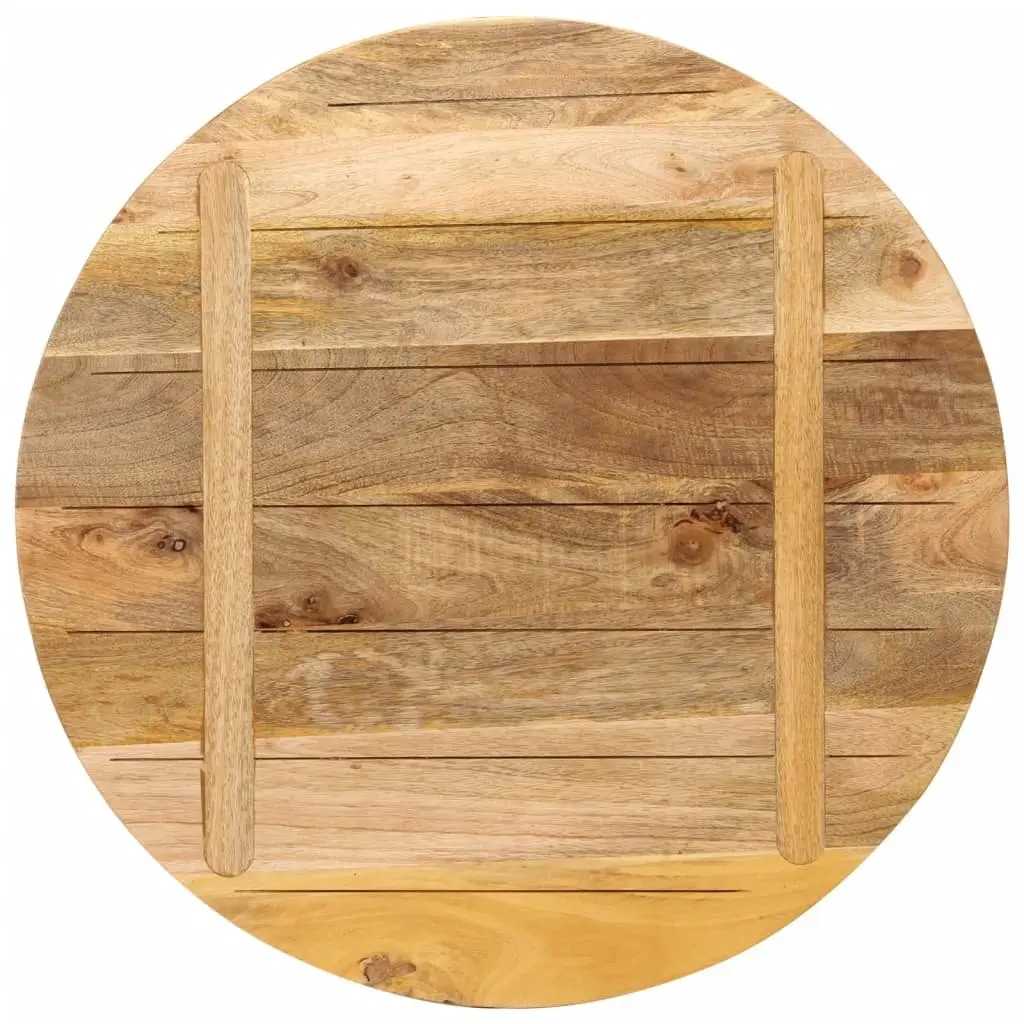 Round Wooden Table Top Ø 70cm Solid Mango Wood Rustic Replacement Tabletop