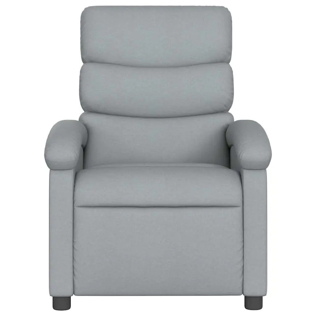 Massage Recliner Chair Grey Fabric Manual Reclining 6 Vibration Points