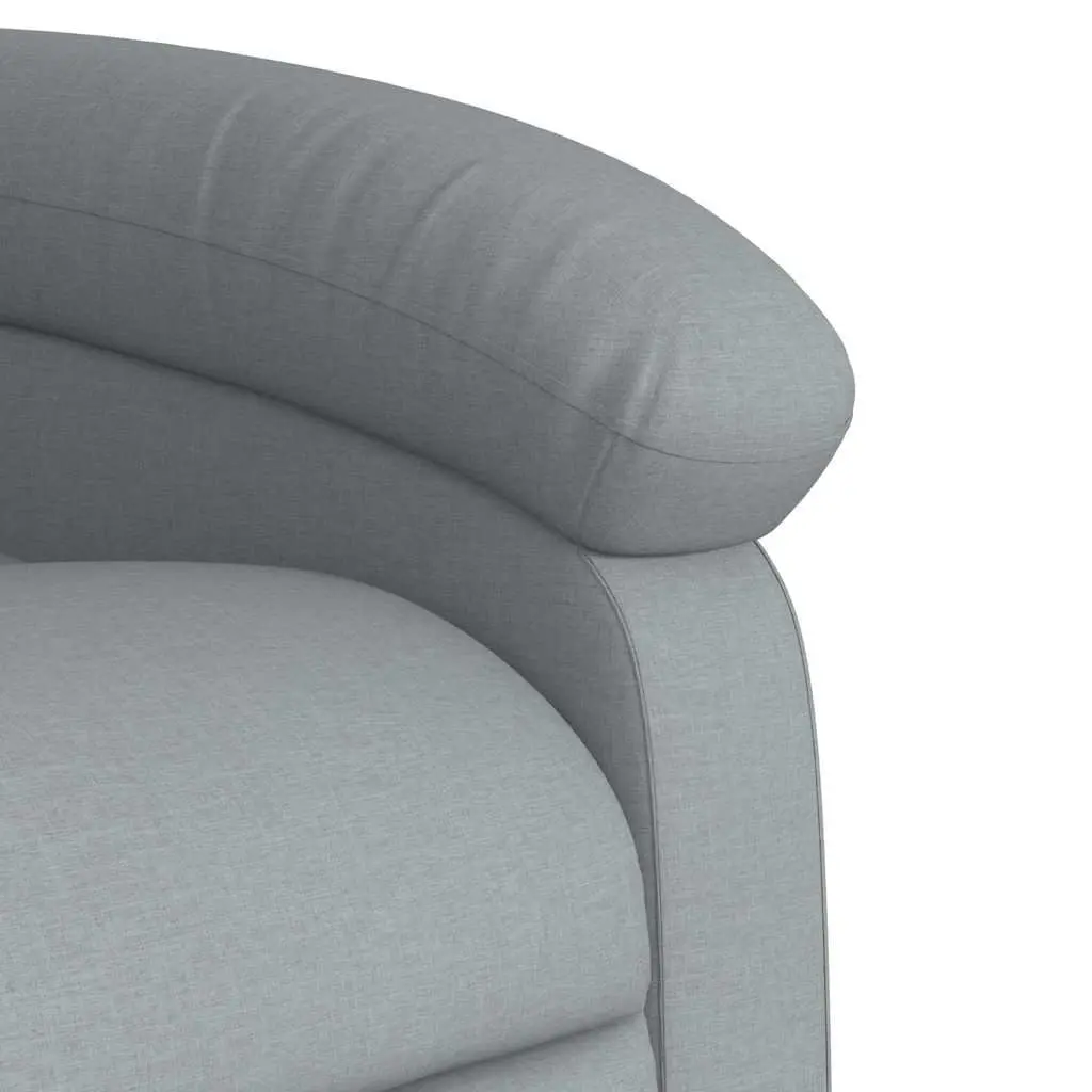 Massage Recliner Chair Grey Fabric Manual Reclining 6 Vibration Points
