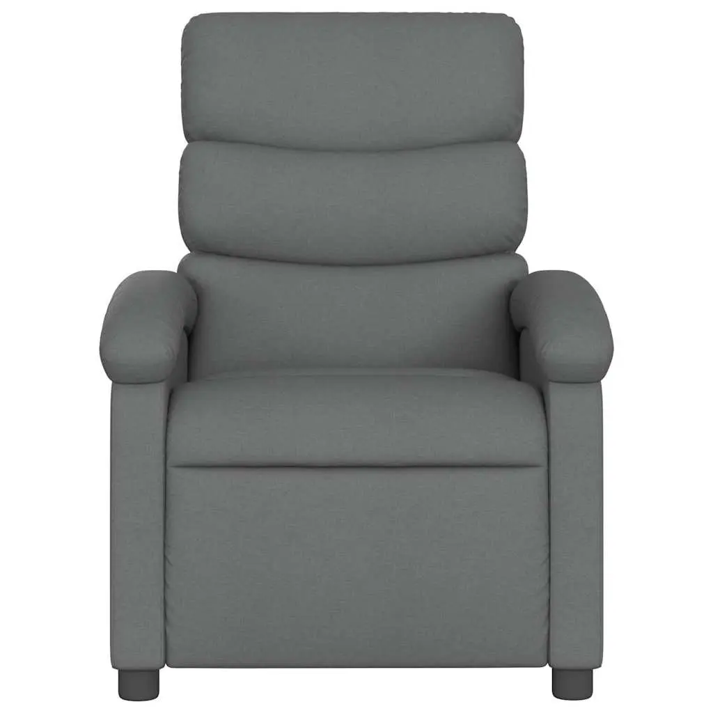 Massage Recliner Chair Manual Recline Vibration Grey Fabric