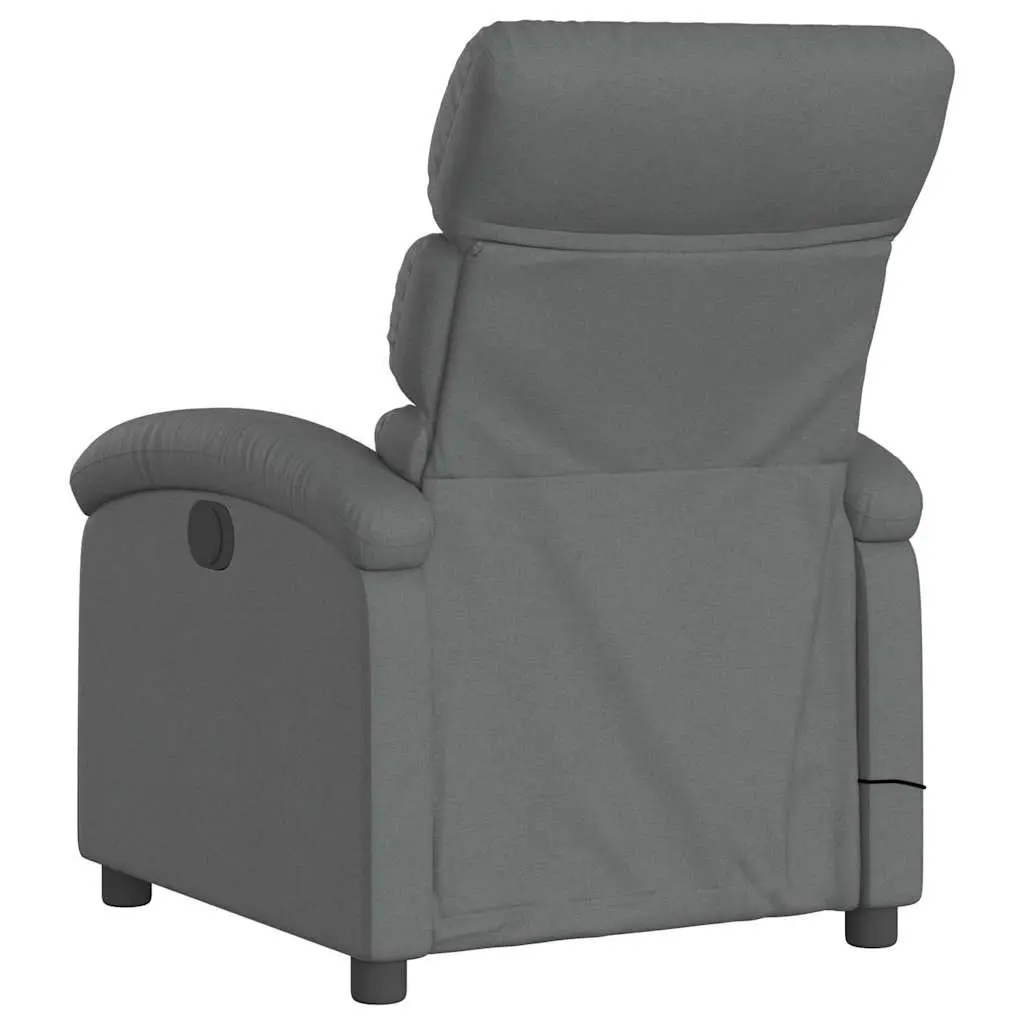 Massage Recliner Chair Manual Recline Vibration Grey Fabric