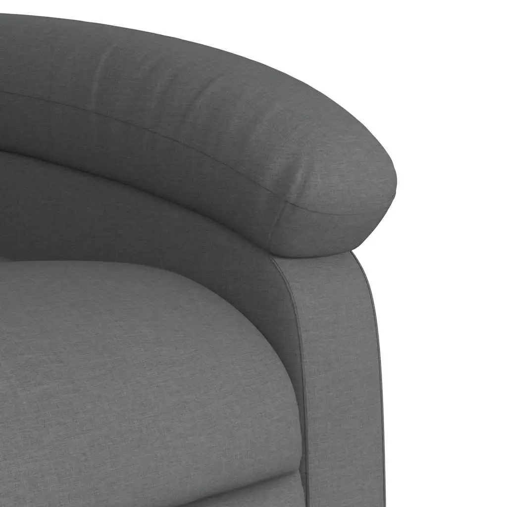 Massage Recliner Chair Manual Recline Vibration Grey Fabric