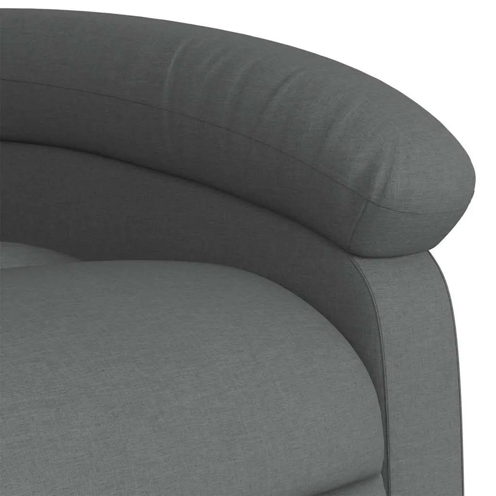 Massage Recliner Chair Grey Fabric Manual Recline 6 Vibration Points Armchair