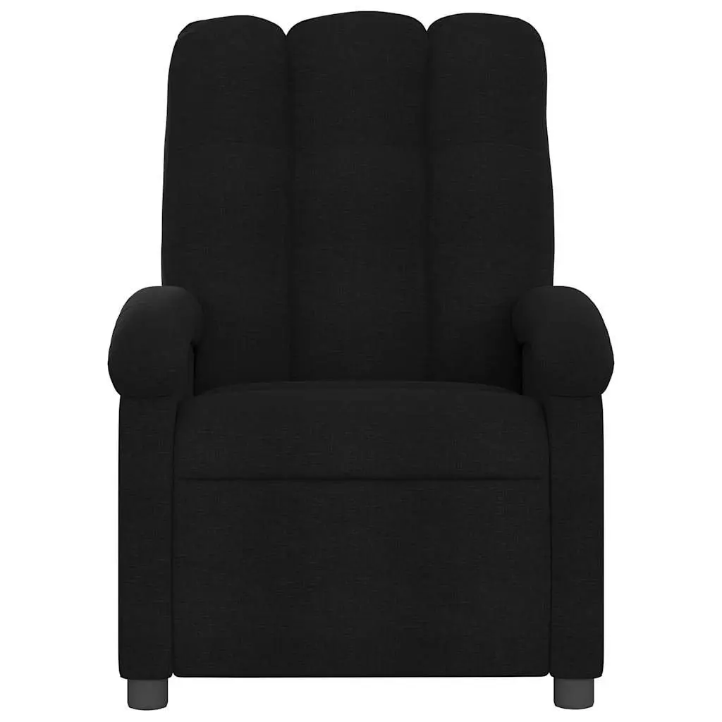 Massage Recliner Chair Black Fabric Manual Recline 6 Vibration Points