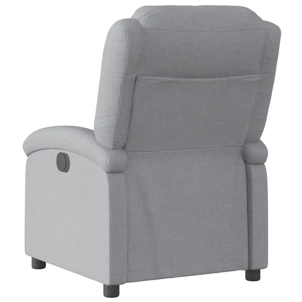 Recliner Chair Manual Reclining Adjustable Grey Fabric Lounge Seat