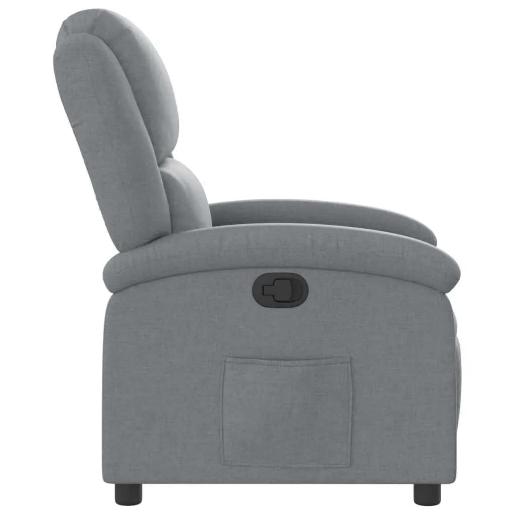 Recliner Chair Manual Reclining Adjustable Grey Fabric Lounge Seat