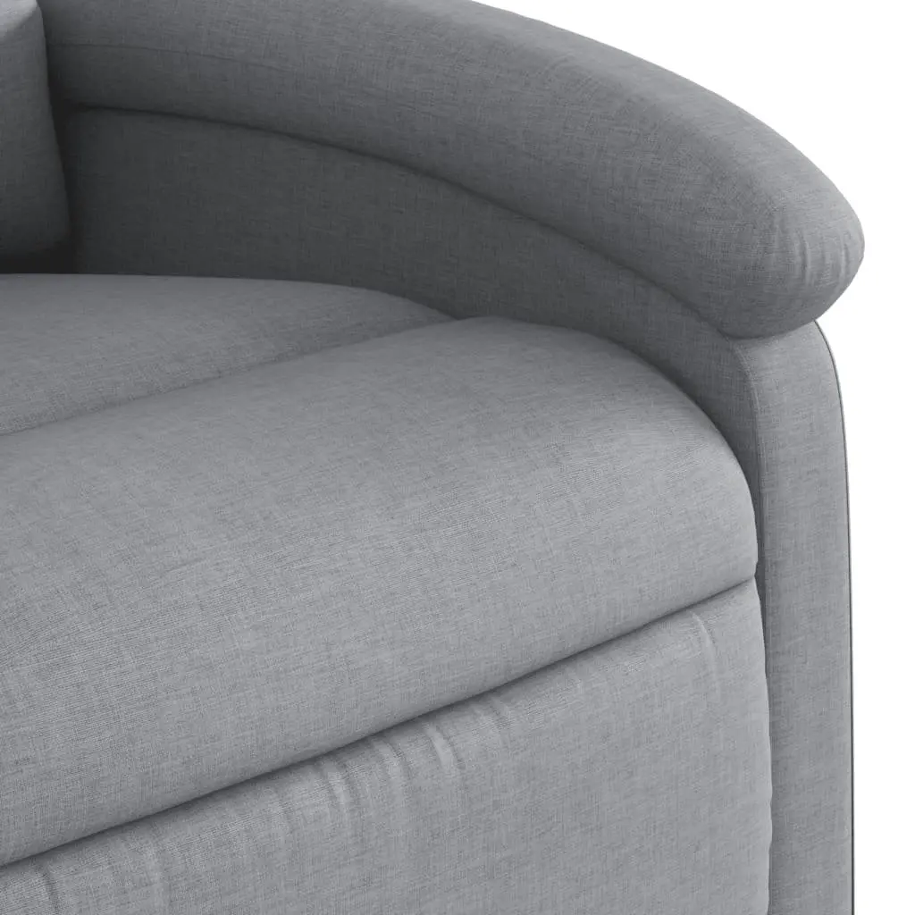 Recliner Chair Manual Reclining Adjustable Grey Fabric Lounge Seat