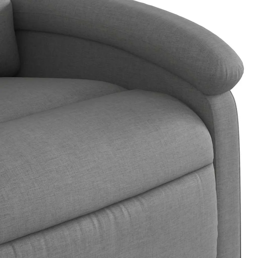 Recliner Chair Grey Fabric Manual Recline Armchair Lounge Seat Footrest